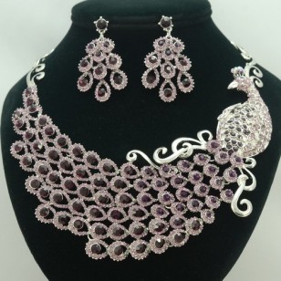 Ketting Oorbellen Pauw Swarovski