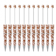 Kralenpen Koe-print Bruin-wit