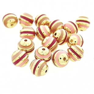 Kraal Emaille Goud Pink 8mm