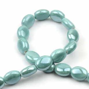 Kraal Keramiek 14x12mm Turkoois