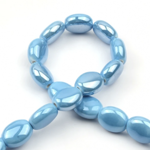 Kraal Keramiek 12x14mm Blauw