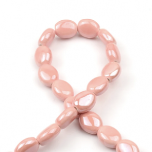 Kraal Keramiek 14x12mm Peach