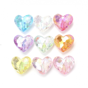 Kraal Acryl Hart Facet Rainbow