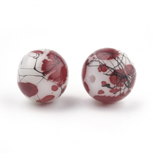 Kralen Glas 6mm Gemengd Rood