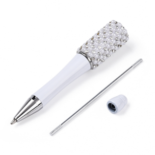 Kralenpen Rhinestone Wit 