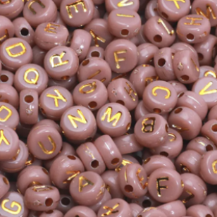 Letter Kralen pastel Nude 100x