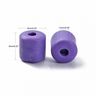 Kralen Polymeerklei 6x6mm Paars