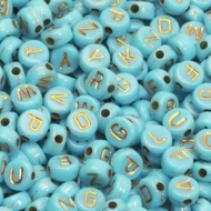 Letter Kralen Pastel Turkoois 100x