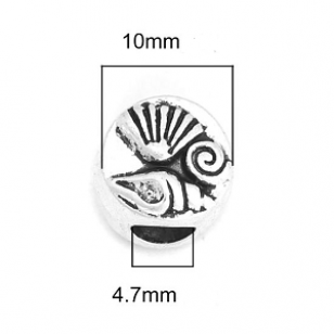 Kraal Schelpjes  Zilver 10mm