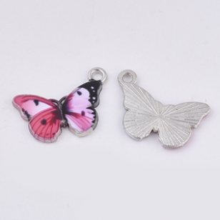 Bedel Emaille Vlinder Pink