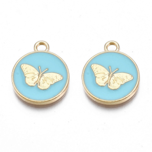 Bedel Vlinder Turquoise 15mm