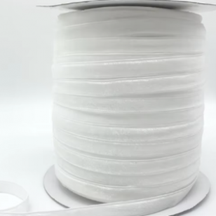 Fluweel band wit 10mm-1.5m