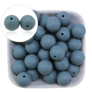 Kraal Siliconen Grijsblauw 15mm