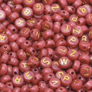 Letter Kralen Pastel Oud roze 100x