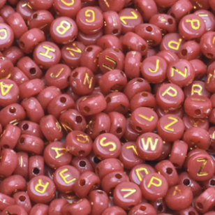 Letter Kralen Pastel Oud roze 100x