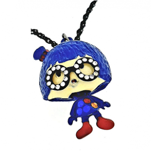 Ketting Bril Meisje Swarovski Blauw