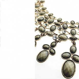 Collier Kaki bezet Crystal 