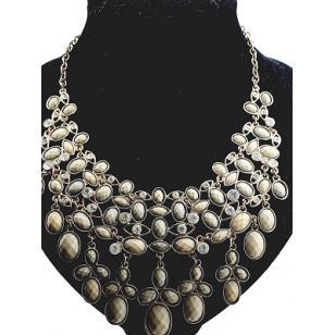 Collier Kaki bezet Crystal 