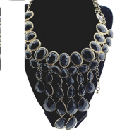 Collier Goud Zwart & Oorbellen