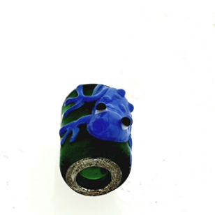Kraal Lampwork Kikker Blauw