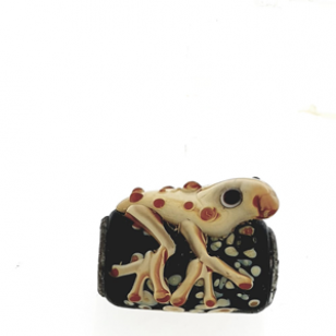 Kraal Lampwork Kikker Zwart