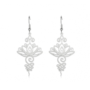 Oorbellen Lotus Zilver RVS
