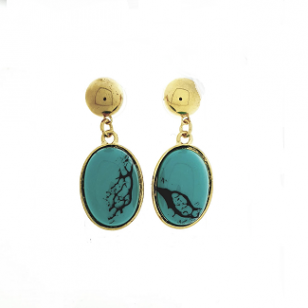 Collier & Oorbellen Slang Turkoois