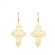 Oorbellen Lotus Goud RVS