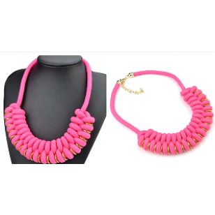 Ketting Geknoopt Touw Pink