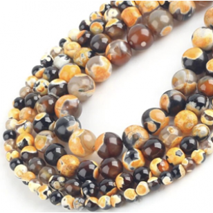 Kralen Fire Stone Agate Yellow 6mm