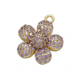 Bedel Bloem 3D Zirkonia 18K 