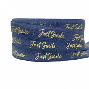Elastisch Lint Just Smile Blauw