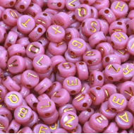 Letter Kralen Pastel Pink 100x