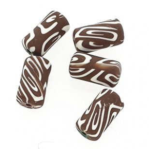 Polymeer Klei Kraal Bruin/Wit