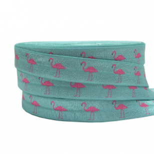 Elastisch Lint Flamingo per meter