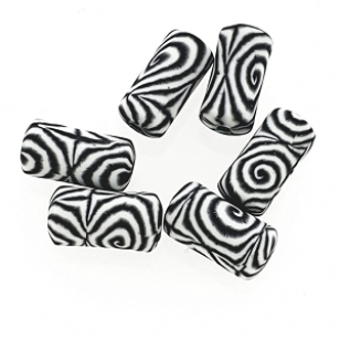 Polymeer Klei Kraal Zwart/wit