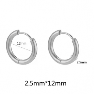 Oorbellen Hoop S Rvs 14x2.5mm