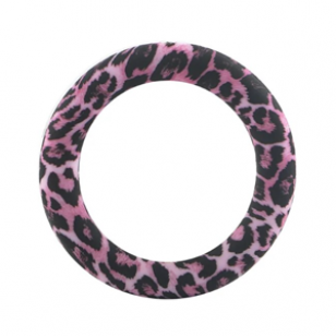 Bijtring Siliconen 65mm Tijgerroze