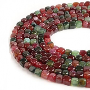 Kralen Kleurrijk Agate 8x8mm