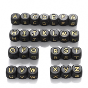 Letter Kraal Zwart/Goud 12mm