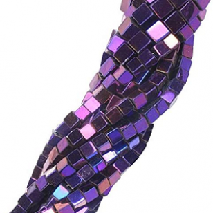 Kralen Hematiet 4x4mm Paars