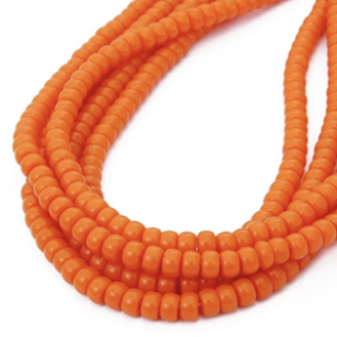 Glaskralen Rondelle 6x4mm Oranje