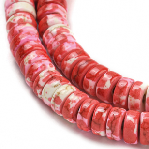 Kralen Turqouise 6x2.5mm Rood