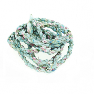 Satijn Koord 6mm Blauw Goud