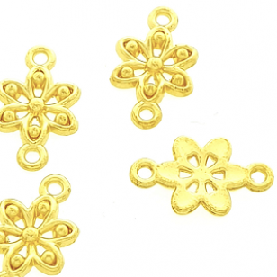 Tussenstuk Bloem 17x10mm goud