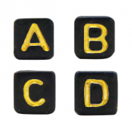 Kraal Letter 5mm Zwart Goud