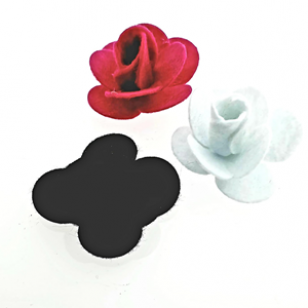 Vilten Roos 4cm 3-Kleuren