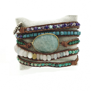 Wikkelarmband met Natuursteen 