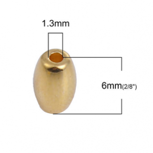 Kralen Verguld 6x4mm 50 stuks