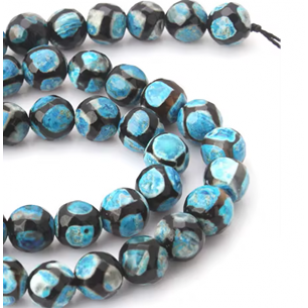 Kralen Facet Agate Blauw 8mm 